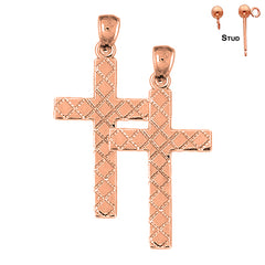 14K or 18K Gold Latin Cross Earrings