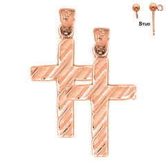 14K or 18K Gold Latin Cross Earrings