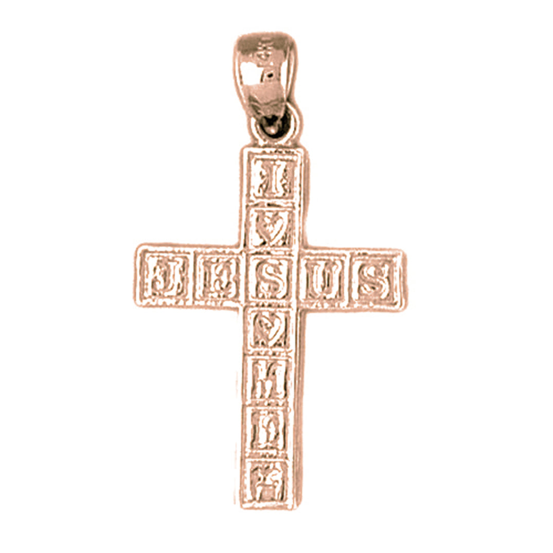 14K or 18K Gold Jesus Cross Pendant