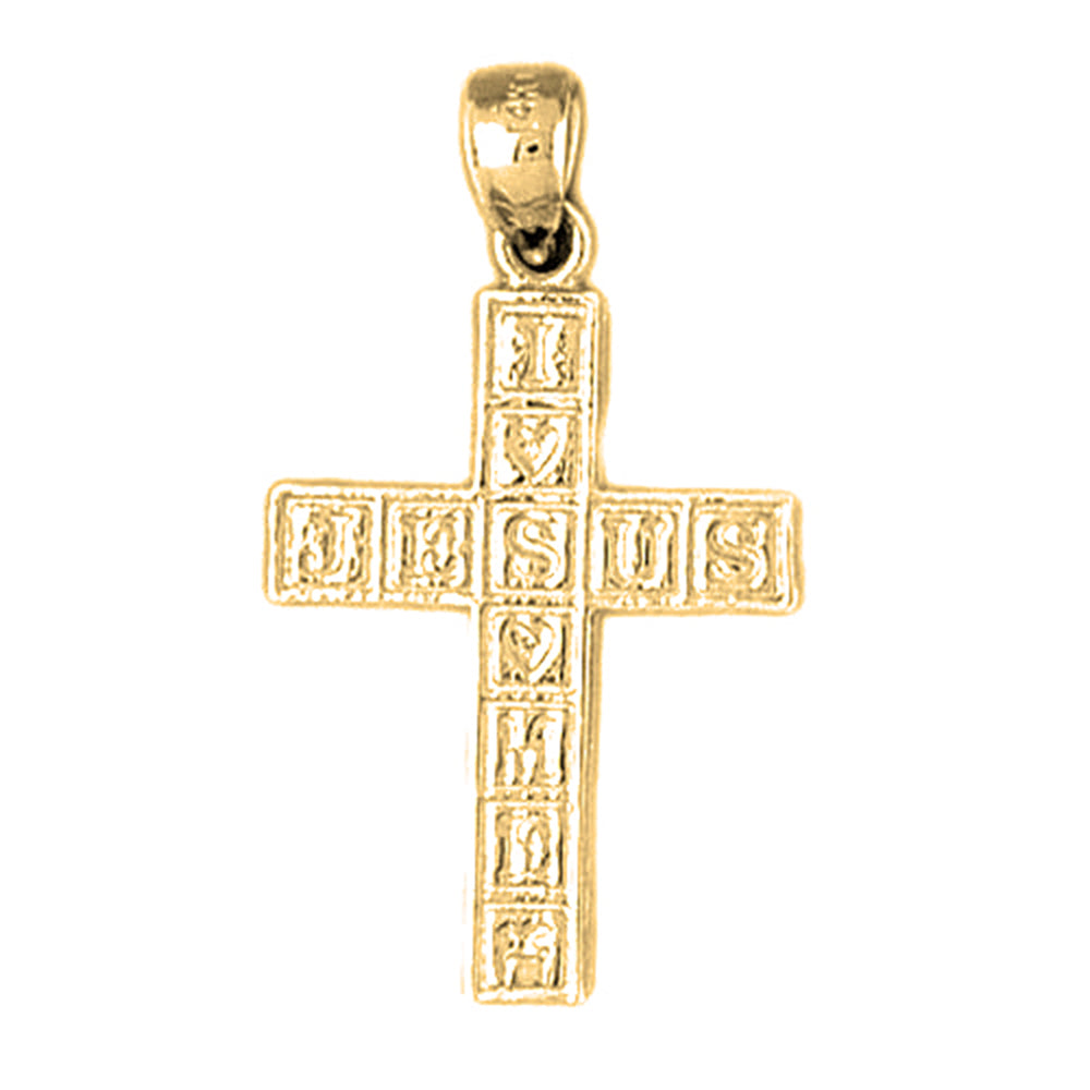 14K or 18K Gold Jesus Cross Pendant