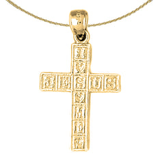 Colgante de cruz de Jesús de oro de 14 quilates o 18 quilates