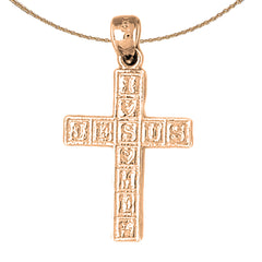 14K or 18K Gold Jesus Cross Pendant