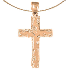 10K, 14K or 18K Gold Latin Vine Cross Pendant