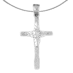 14K or 18K Gold Floral Cross Pendant