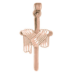 14K or 18K Gold Cross With Shroud Pendant