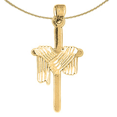 14K or 18K Gold Cross With Shroud Pendant