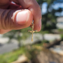 14K or 18K Gold Dove & Cross Pendant