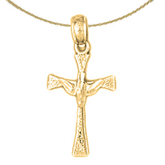 14K oder 18K Gold Taube &amp; Kreuz Anhänger