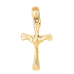 14K or 18K Gold Dove & Cross Pendant