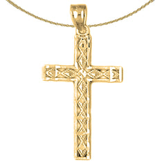 Colgante de cruz latina de oro de 14 quilates o 18 quilates