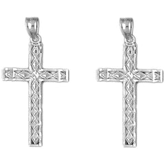 14K or 18K Gold 31mm Latin Cross Earrings