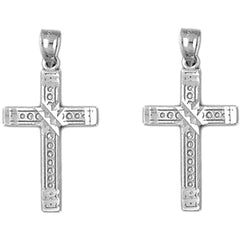 14K or 18K Gold 27mm Latin Cross Earrings