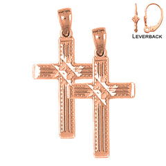 14K or 18K Gold Latin Cross Earrings