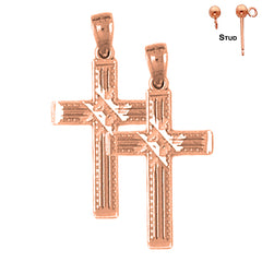 14K or 18K Gold Latin Cross Earrings