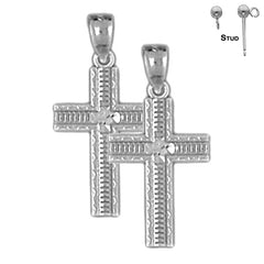 14K or 18K Gold Latin Cross Earrings