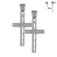 14K or 18K Gold Latin Cross Earrings