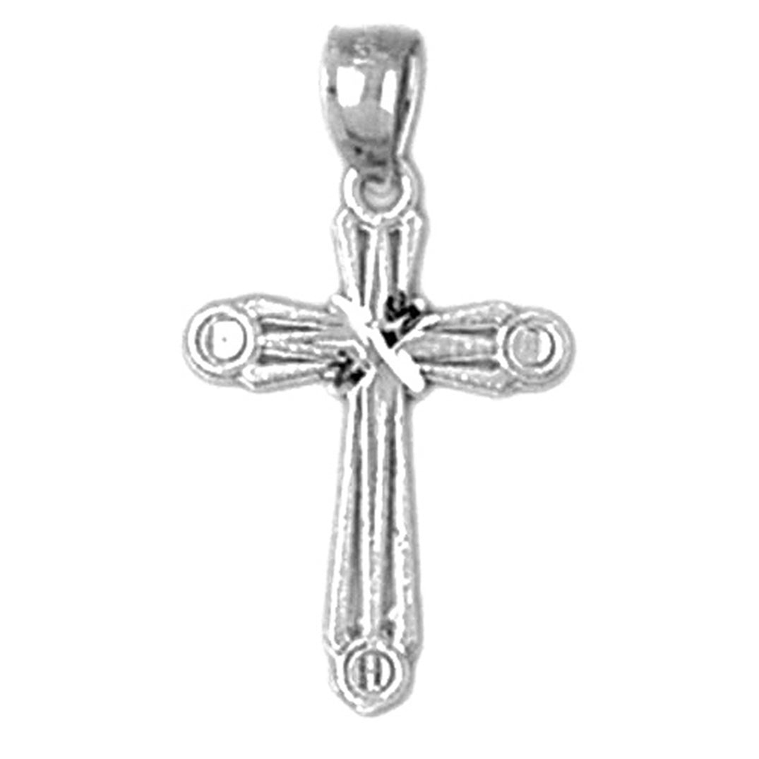 14K or 18K Gold Budded Cross Pendant