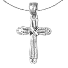 14K or 18K Gold Budded Cross Pendant