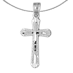 14K or 18K Gold Budded Cross Pendant