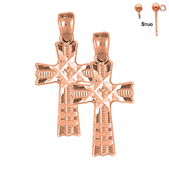 Pendientes Cruz Oro 14K o 18K