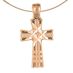 14K oder 18K Gold Kreuz Anhänger