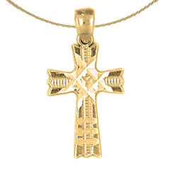 14K oder 18K Gold Kreuz Anhänger