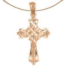 14K oder 18K Gold Kreuz Anhänger