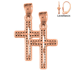 14K or 18K Gold Latin Cross Earrings