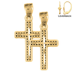 14K or 18K Gold Latin Cross Earrings