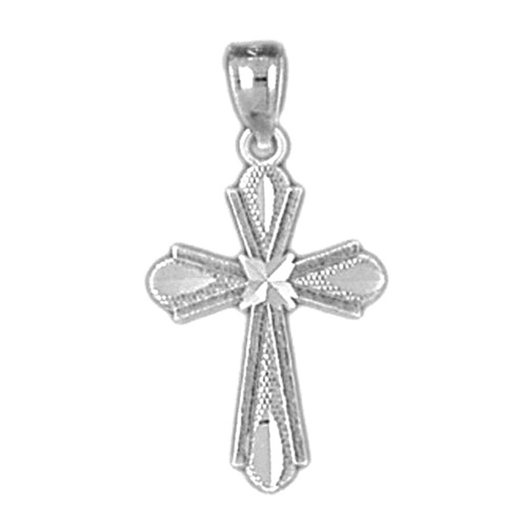 14K or 18K Gold Budded Cross Pendant