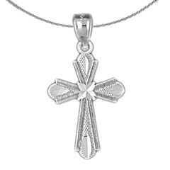 14K or 18K Gold Budded Cross Pendant