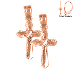 Aretes de Cruz Latina en Oro de 14K o 18K