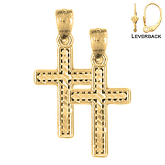 Aretes de Cruz Latina en Oro de 14K o 18K