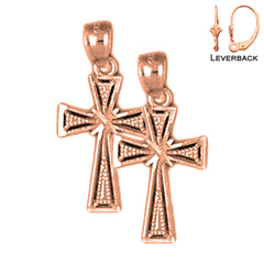 Aretes Cruz Gloria de Oro de 14K o 18K