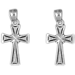 Sterling Silver 20mm Glory Cross Earrings