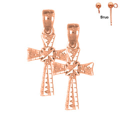 14K or 18K Gold Glory Cross Earrings