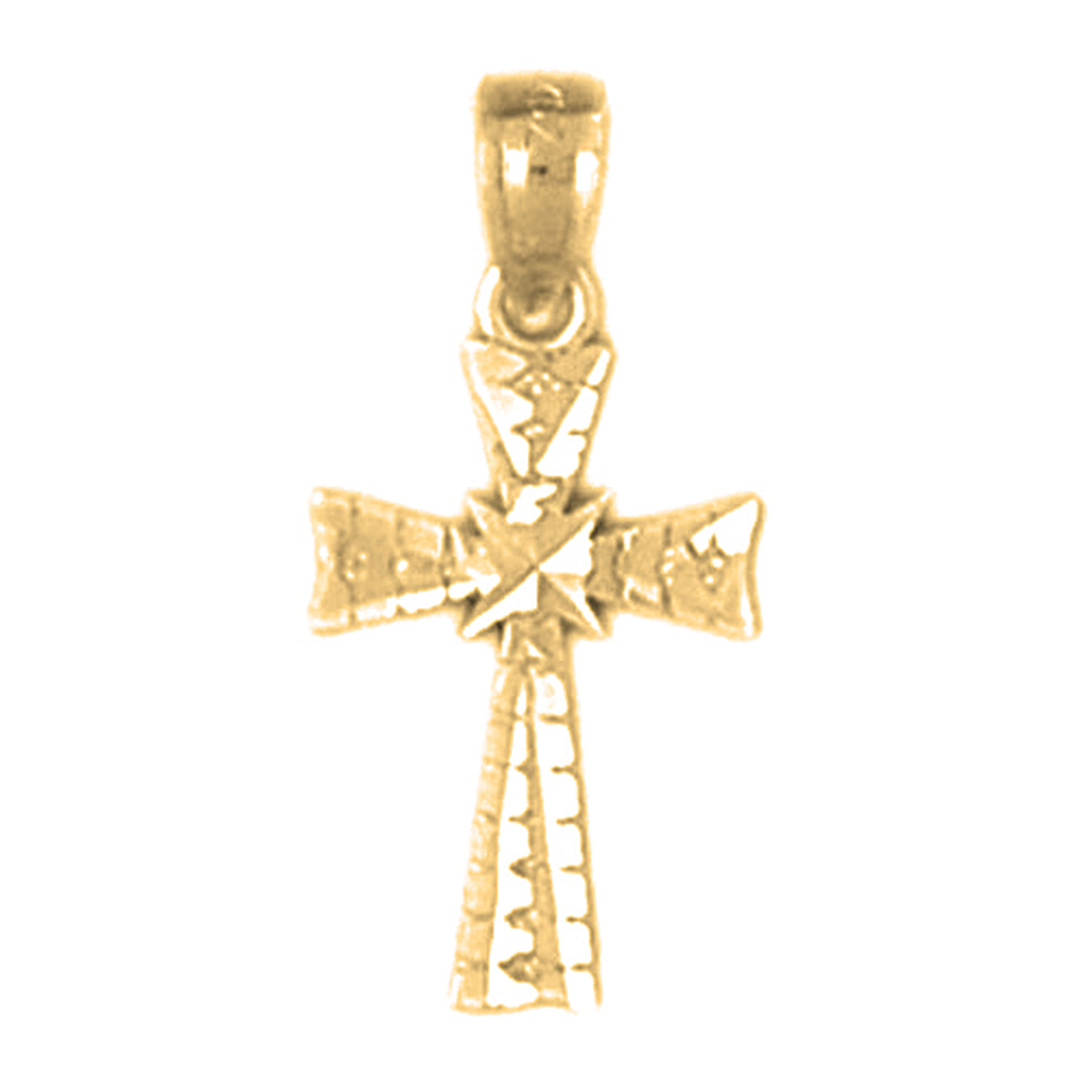 14K or 18K Gold Glory Cross Pendant