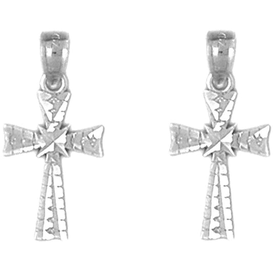 Sterling Silver 20mm Glory Cross Earrings