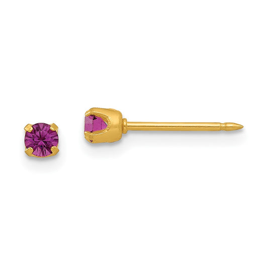 Inverness 24K Gold-plated February Purple Crystal Birthstone Earrings