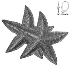 Pendientes de estrella de mar de oro de 14 quilates o 18 quilates de 31 mm