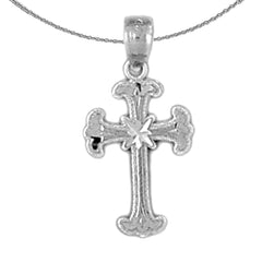 14K or 18K Gold Budded Cross Pendant