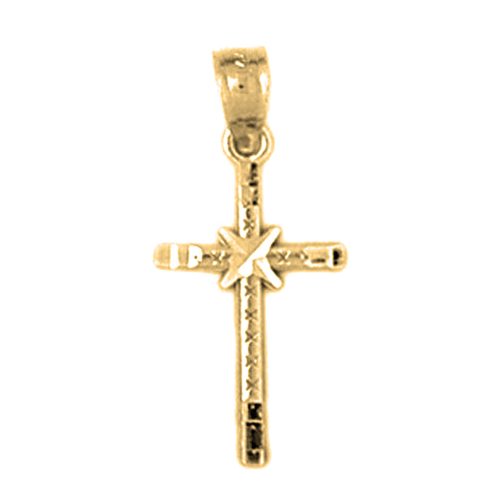 14K or 18K Gold Glory Cross Pendant