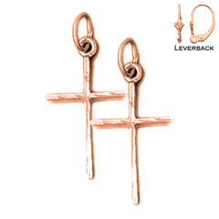 Aretes de Cruz Latina en Oro de 14K o 18K