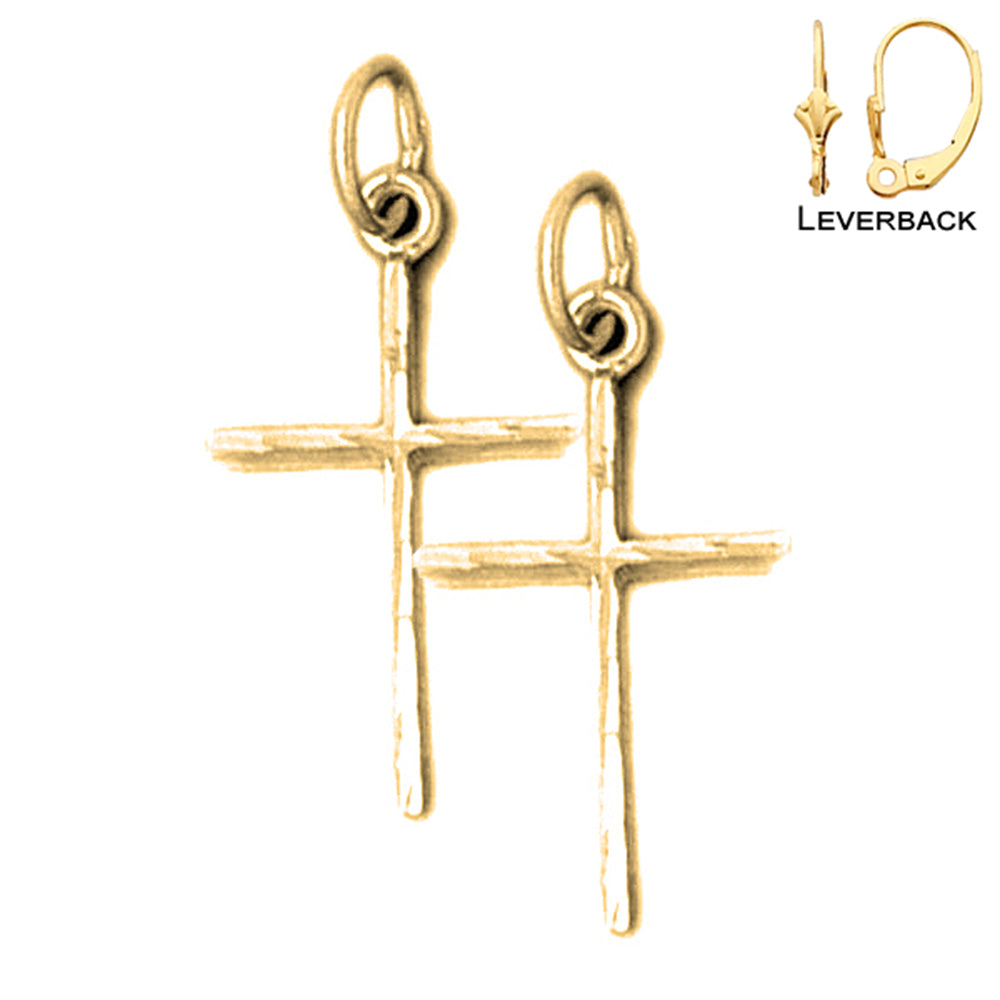 Aretes de Cruz Latina en Oro de 14K o 18K