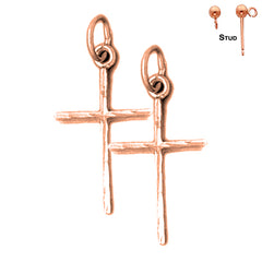 Aretes de Cruz Latina en Oro de 14K o 18K