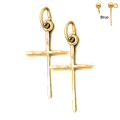 14K or 18K Gold Latin Cross Earrings