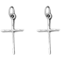 14K or 18K Gold 24mm Latin Cross Earrings