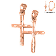 14K or 18K Gold Latin Cross Earrings