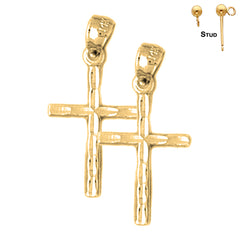 14K or 18K Gold Latin Cross Earrings