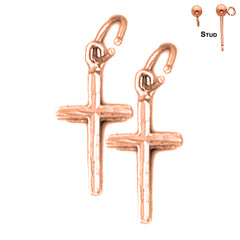 14K or 18K Gold Latin Cross Earrings